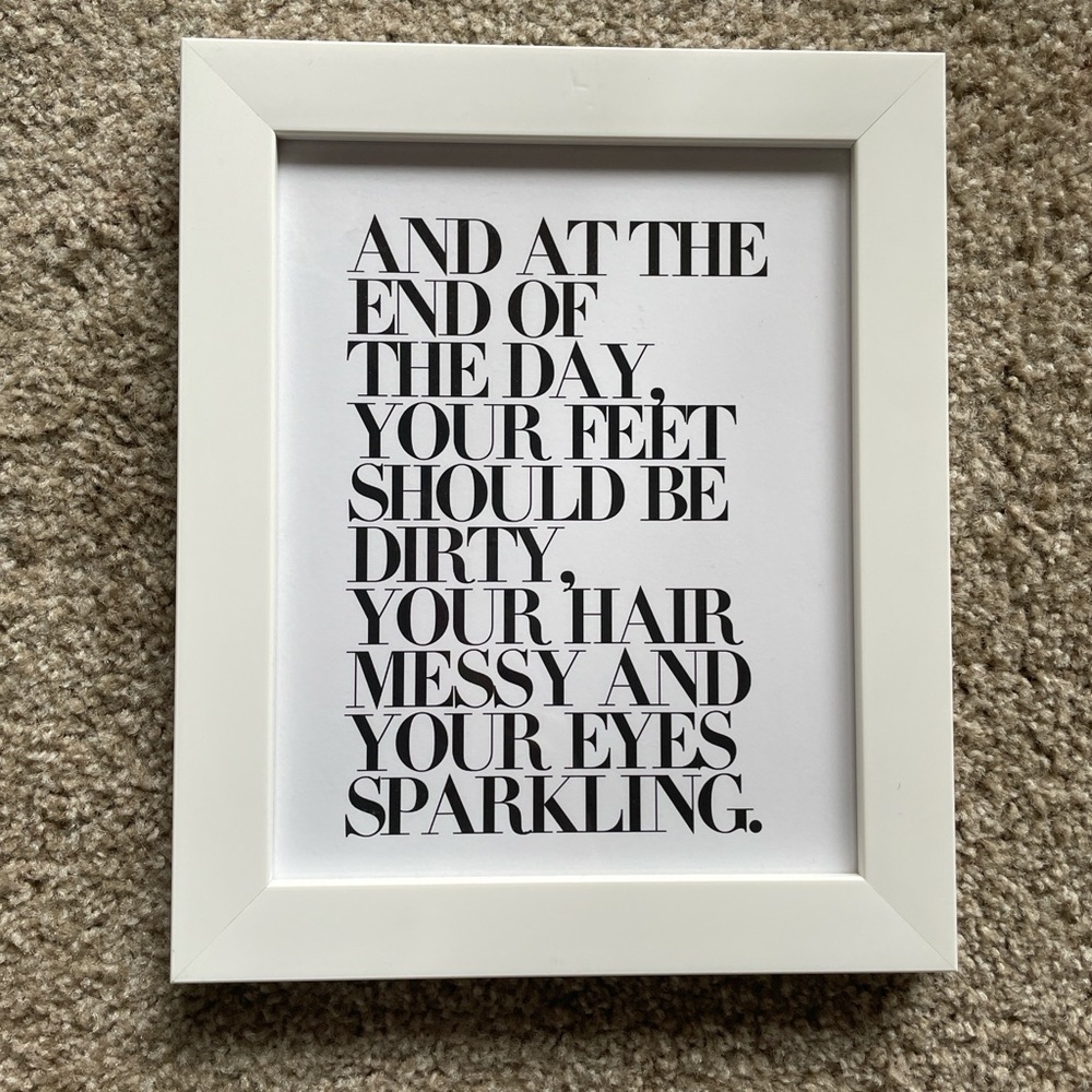 Urban Outfitters Black & White Quote Framed Print